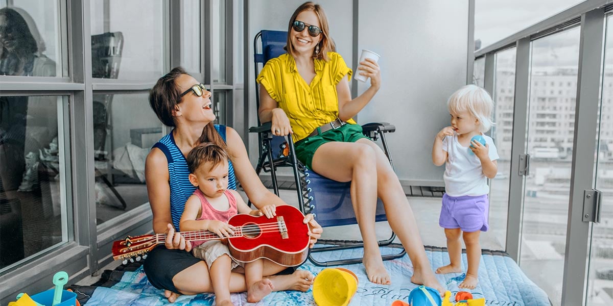 Family staying home for vacation