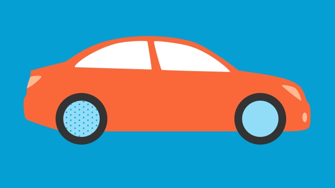 Red car in blue background illustration