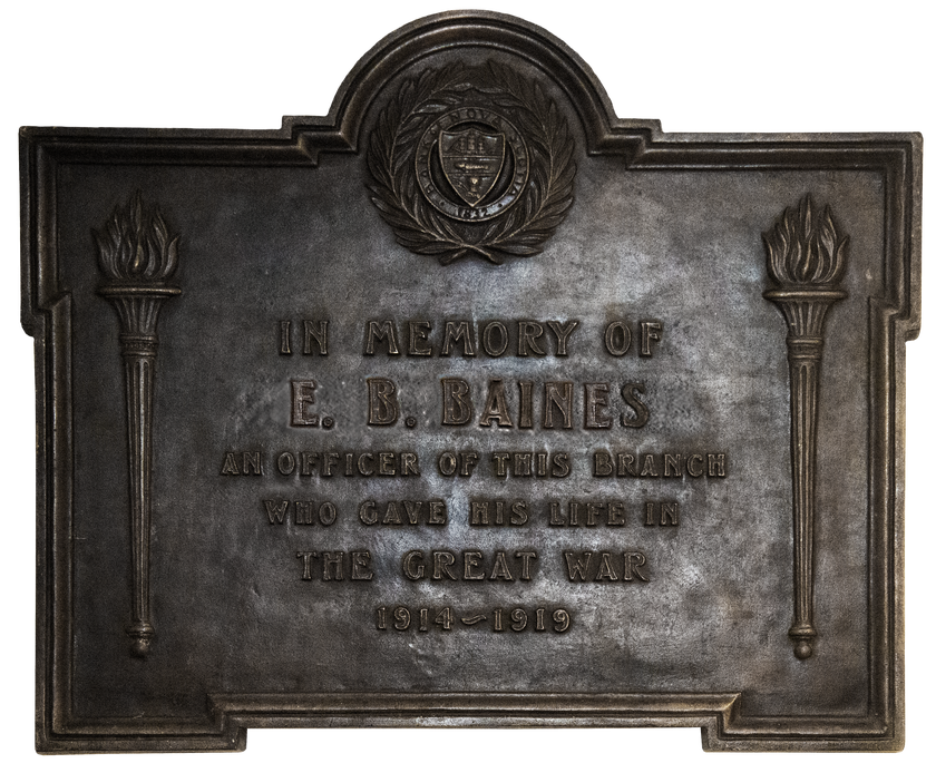 Plaque représentant Egerton Bancks Baines